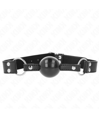 KINK - MORDAZA DE BOLA 4 CM SUAVE Y SÓLIDA CON CORREA DE POLIPIEL 62 x 2.5 CM AJUSTABLE 42-58 CM