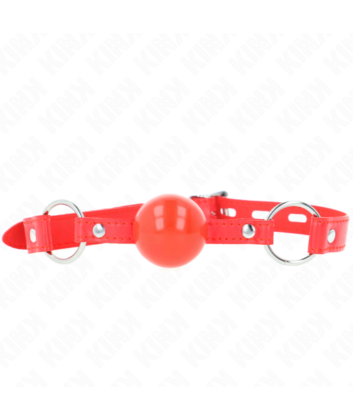 KINK - MORDAZA DE BOLA 4 CM TPE CON CANDADO ROJO 60 x 2 CM KINK - MORDAZA DE BOLA 4 CM TPE CON CANDADO ROJO 60 x 2 CM