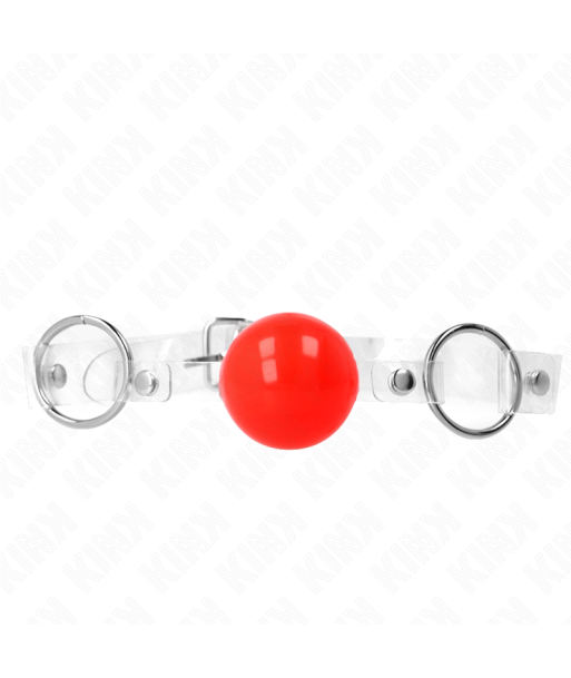 KINK - MORDAZA DE BOLA ROJA DE PVC TRANSPARENTE AJUSTABLE KINK - MORDAZA DE BOLA ROJA DE PVC TRANSPARENTE AJUSTABLE