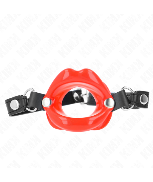 KINK - MORDAZA LABIAL 8 CM CON CORREA DE POLIPIEL ROJO 63 x 2 CM AJUSTABLE 39-58 CM KINK - MORDAZA LABIAL 8 CM CON CORREA DE POLIPIEL ROJO 63 x 2 CM AJUSTABLE 39-58 CM