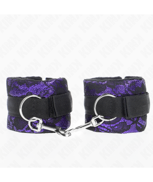 KINK - MUÑEQUERAS CORTAS DE ENCAJE TERCIOPELO Y UNIÓN DE NYLON VIOLETA-NEGRO 23 X 6.5 CM KINK - MUÑEQUERAS CORTAS DE ENCAJE TERCIOPELO Y UNIÓN DE NYLON VIOLETA-NEGRO 23 X 6.5 CM