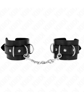 KINK - MUÑEQUERAS CON 3 ANILLAS EN D AJUSTABLE NEGRO 17.5-25 CM X 6 CM