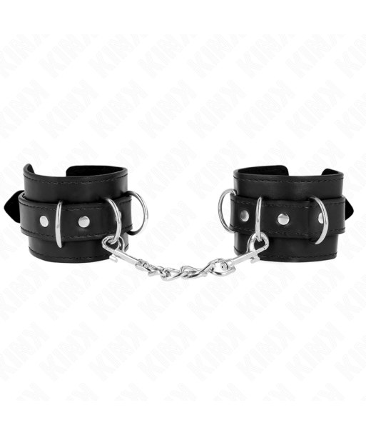 KINK - MUÑEQUERAS CON 3 ANILLAS EN D AJUSTABLE NEGRO 17.5-25 CM X 6 CM KINK - MUÑEQUERAS CON 3 ANILLAS EN D AJUSTABLE NEGRO 17.5-25 CM X 6 CM