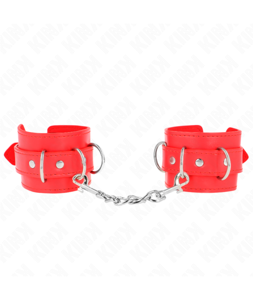 KINK - MUÑEQUERAS CON 3 ANILLAS EN D AJUSTABLE ROJO 17.5-25 CM X 6 CM KINK - MUÑEQUERAS CON 3 ANILLAS EN D AJUSTABLE ROJO 17.5-25 CM X 6 CM