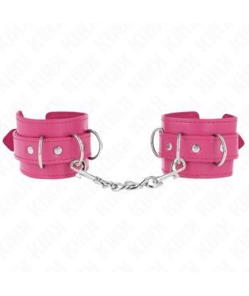 KINK - MUÑEQUERAS CON 3 ANILLAS EN D AJUSTABLE ROSA 17.5-25 CM X 6 CM