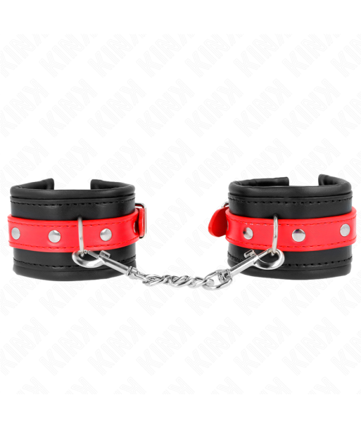 KINK - MUÑEQUERAS NEGRO CON CORREA ROJO AJUSTABLE 17-28 CM X 6 CM KINK - MUÑEQUERAS NEGRO CON CORREA ROJO AJUSTABLE 17-28 CM X 6 CM