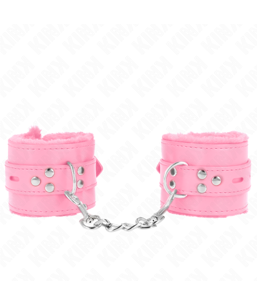 KINK - MUÑEQUERAS FORRADAS CON AGUJEROS CUADRADOS ROSA Y CORREA ROSA AJUSTABLE 17-29 CM X 6 CM KINK - MUÑEQUERAS FORRADAS CON AGUJEROS CUADRADOS ROSA Y CORREA ROSA AJUSTABLE 17-29 CM X 6 CM