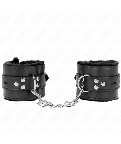 KINK - MUÑEQUERAS FORRADAS CON AGUJEROS CUADRADOS NEGRO Y CORREA NEGRO AJUSTABLE 17-29 CM X 6 CM KINK - MUÑEQUERAS FORRADAS CON AGUJEROS CUADRADOS NEGRO Y CORREA NEGRO AJUSTABLE 17-29 CM X 6 CM