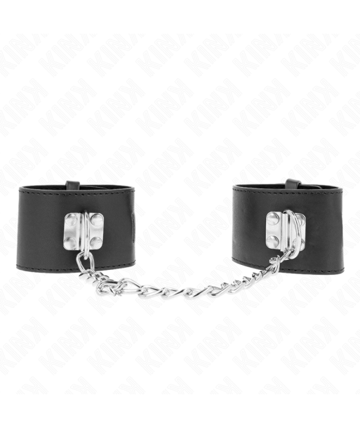 KINK - MUÑEQUERAS FIJAS CON CADENA 30 CM Y CIERRE CANDADO NEGRO AJUSTABLE 16-23 CM X 5.5 CM KINK - MUÑEQUERAS FIJAS CON CADENA 30 CM Y CIERRE CANDADO NEGRO AJUSTABLE 16-23 CM X 5.5 CM