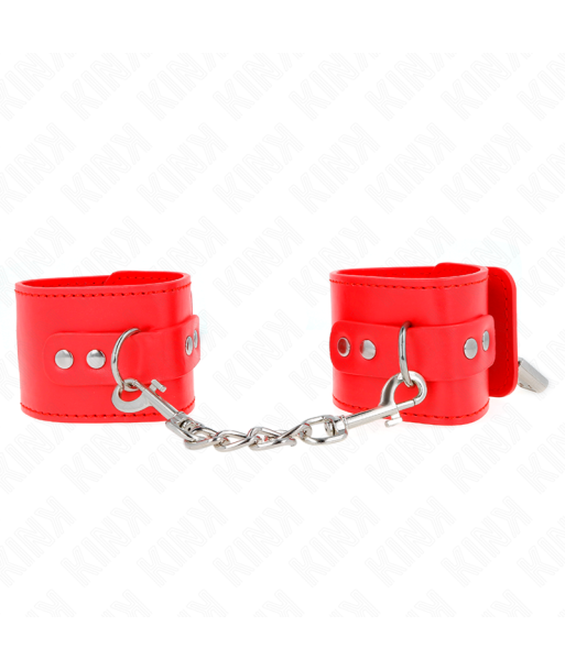 KINK - MUÑEQUERAS CON CIERRE CANDADO ROJO AJUSTABLE 16-23 CM X 5.5 CM KINK - MUÑEQUERAS CON CIERRE CANDADO ROJO AJUSTABLE 16-23 CM X 5.5 CM