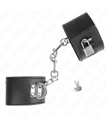 KINK - MUÑEQUERAS CON CIERRE CANDADO NEGRO AJUSTABLE 16-23 CM X 5.5 CM