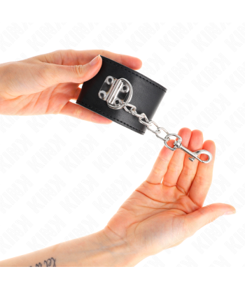 KINK - MUÑEQUERAS CON CIERRE CANDADO NEGRO AJUSTABLE 16-23 CM X 5.5 CM