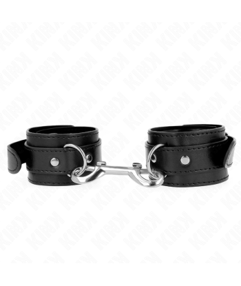 KINK - MUÑEQUERAS SIMPLES CON FILA DE REMACHES NEGRO AJUSTABLE 17-28 CM X 5 CM
