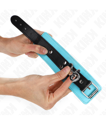 KINK - MUÑEQUERAS CON CIERRE PREMIUM NEGRO - AZUL AJUSTABLE 21-28 CM X 5.5 CM