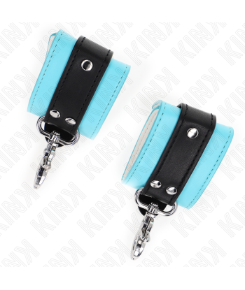 KINK - MUÑEQUERAS CON CIERRE PREMIUM NEGRO - AZUL AJUSTABLE 21-28 CM X 5.5 CM