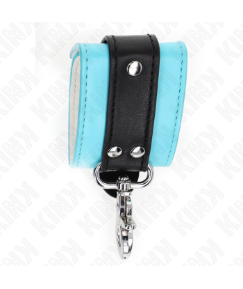 KINK - MUÑEQUERAS CON CIERRE PREMIUM NEGRO - AZUL AJUSTABLE 21-28 CM X 5.5 CM