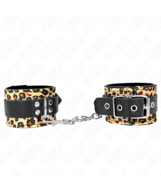 KINK - MUÑEQUERAS DE CUERO ESTILO LEOPARDO AJUSTABLE 18-29 CM X 5.5 CM KINK - MUÑEQUERAS DE CUERO ESTILO LEOPARDO AJUSTABLE 18-29 CM X 5.5 CM