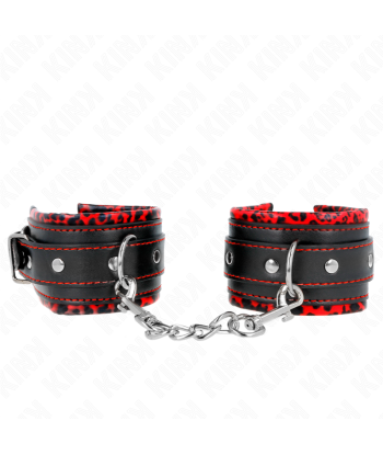 KINK - MUÑEQUERAS FORRADAS ROJO - NEGRO AJUSTABLE 17-29 CM X 6 CM