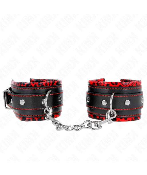 KINK - MUÑEQUERAS FORRADAS ROJO - NEGRO AJUSTABLE 17-29 CM X 6 CM