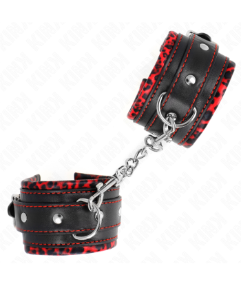 KINK - MUÑEQUERAS FORRADAS ROJO - NEGRO AJUSTABLE 17-29 CM X 6 CM