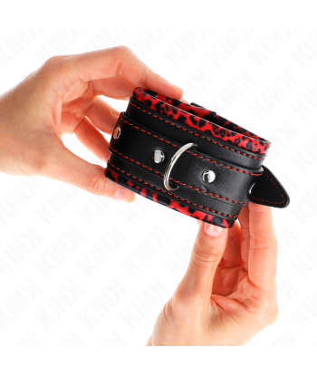 KINK - MUÑEQUERAS FORRADAS ROJO - NEGRO AJUSTABLE 17-29 CM X 6 CM