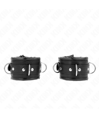 KINK - MUÑEQUERAS ESTILO HEAVY FORRO NEGRO AJUSTABLE 20-30 CM X 6 CM