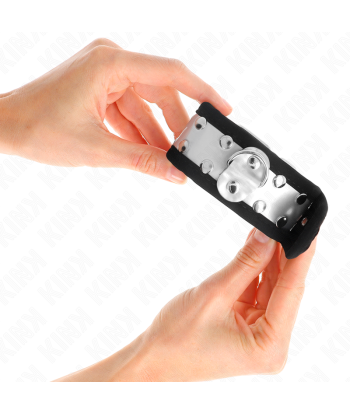 KINK - MUÑEQUERAS FINAS NEGRO - PLATEADO 30 X 4 CM