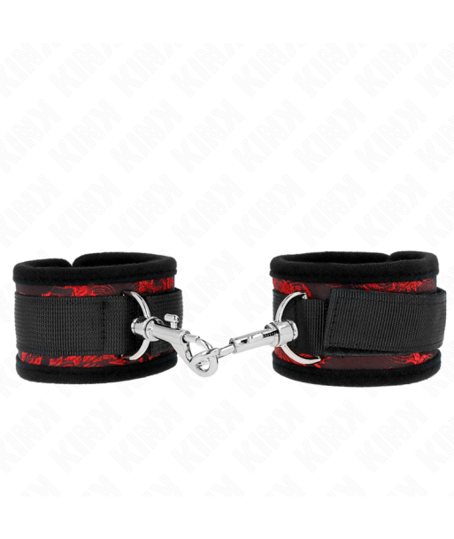 KINK - MUÑEQUERAS DISEÑO ESCÁNDALO ROJO-NEGRO KINK - MUÑEQUERAS DISEÑO ESCÁNDALO ROJO-NEGRO