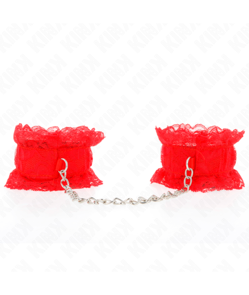 KINK - MUÑEQUERAS ELÁSTICAS DE ENCAJE ROJO KINK - MUÑEQUERAS ELÁSTICAS DE ENCAJE ROJO