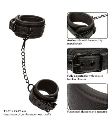 CALEXOTICS - NOCTURNAL ESPOSAS DE TOBILLO CUERO AJUSTABLE NEGRO