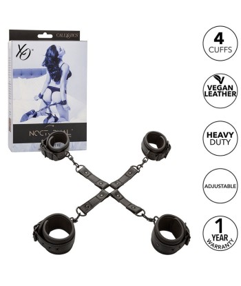 CALEXOTICS - NOCTURNAL CONECTOR HOG TIE CUERO AJUSTABLE NEGRO