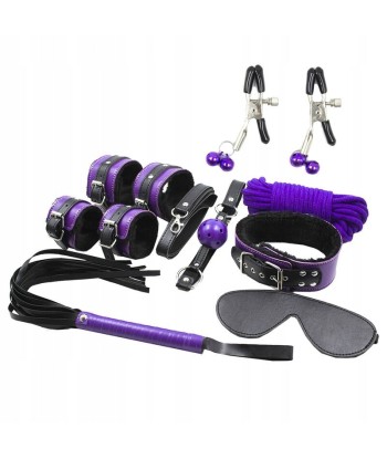 SECRETPLAY - BDSM SET 8PCS LILA - NEGRO