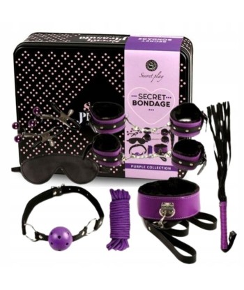 SECRETPLAY - BDSM SET 8PCS LILA - NEGRO