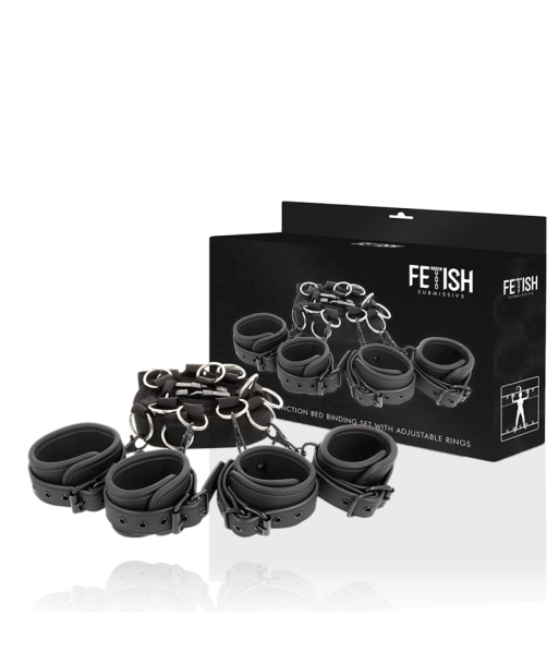 FETISH SUBMISSIVE - SET ATADURAS CAMA LUXURY CON FORRO DE NEOPRENO FETISH SUBMISSIVE - SET ATADURAS CAMA LUXURY CON FORRO DE NEOPRENO