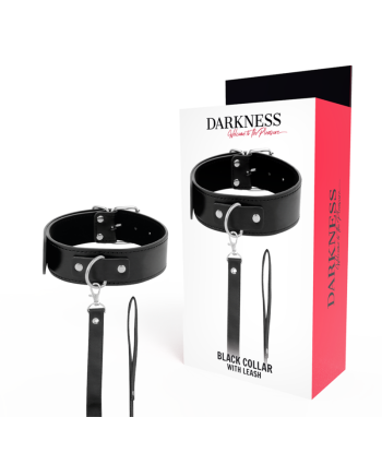 DARKNESS - COLLAR DE POSTURA CON CADENA LEATHER