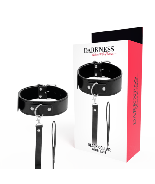 DARKNESS - COLLAR DE POSTURA CON CADENA LEATHER