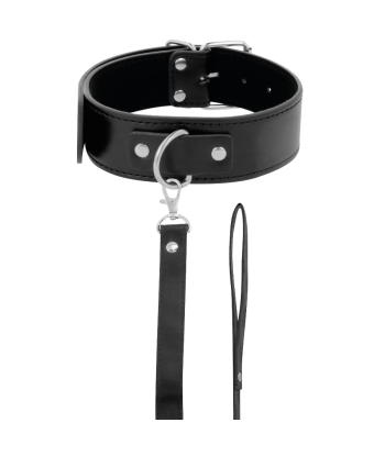 DARKNESS - COLLAR DE POSTURA CON CADENA LEATHER