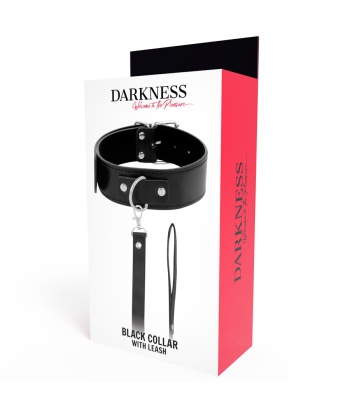 DARKNESS - COLLAR DE POSTURA CON CADENA LEATHER