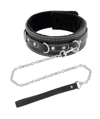 DARKNESS - COLLAR LEATHER CON CORREA ALTA CALIDAD