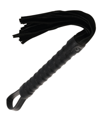 DARKNESS - LÁTIGO BONDAGE NEGRO CON MANGO DE PIEL
