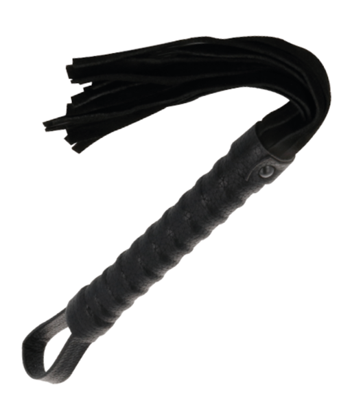 DARKNESS - LÁTIGO BONDAGE NEGRO CON MANGO DE PIEL