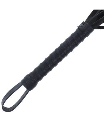 DARKNESS - LÁTIGO BONDAGE NEGRO CON MANGO DE PIEL