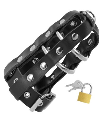 DARKNESS - JAULA CASTIDAD CUERO CON CANDADO