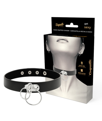 COQUETTE CHIC DESIRE - CHOKER CUERO VEGANO DOBLE ANILLA