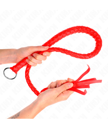 KINK - LÁTIGO DE SERPIENTE CON ANILLO DE MANO ROJO 65 CM