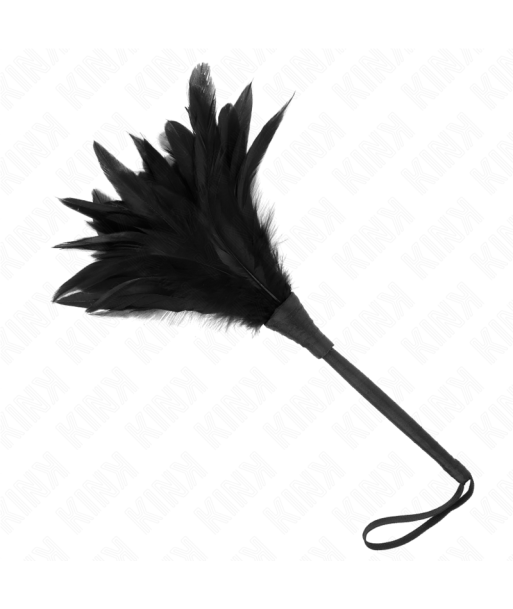 KINK - PLUMAS DE POLLO PARA COSQUILLAS CON FORMA CUERNO DE CRIADA NEGRO 36 CM KINK - PLUMAS DE POLLO PARA COSQUILLAS CON FORMA CUERNO DE CRIADA NEGRO 36 CM