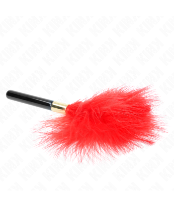 KINK - PLUMAS PARA COSQUILLAS METAL DORADO ROJO 18 CM