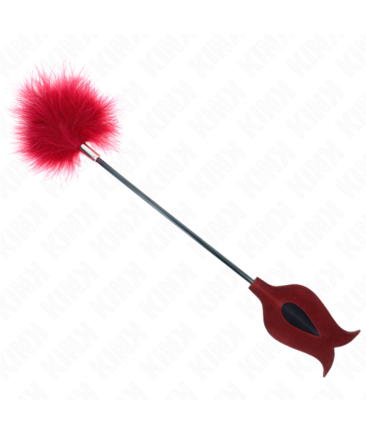 KINK - PLUMAS PARA COSQUILLAS CON PALETA FORMA DE ROSA 38 CM KINK - PLUMAS PARA COSQUILLAS CON PALETA FORMA DE ROSA 38 CM