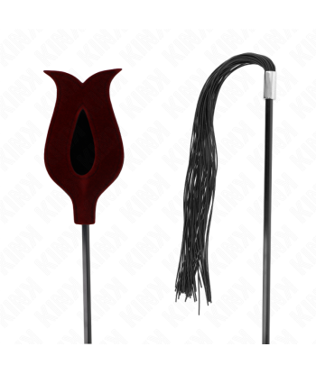 KINK - LÁTIGO DE BORLA DE SILICONA CON FORMA DE ROSA 45 CM