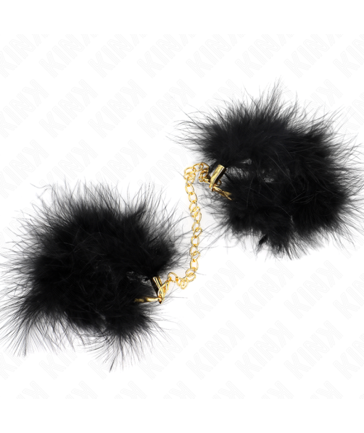 KINK - ESPOSAS DE PLUMAS NEGRO CON CADENA DORADA MODELO 2 KINK - ESPOSAS DE PLUMAS NEGRO CON CADENA DORADA MODELO 2